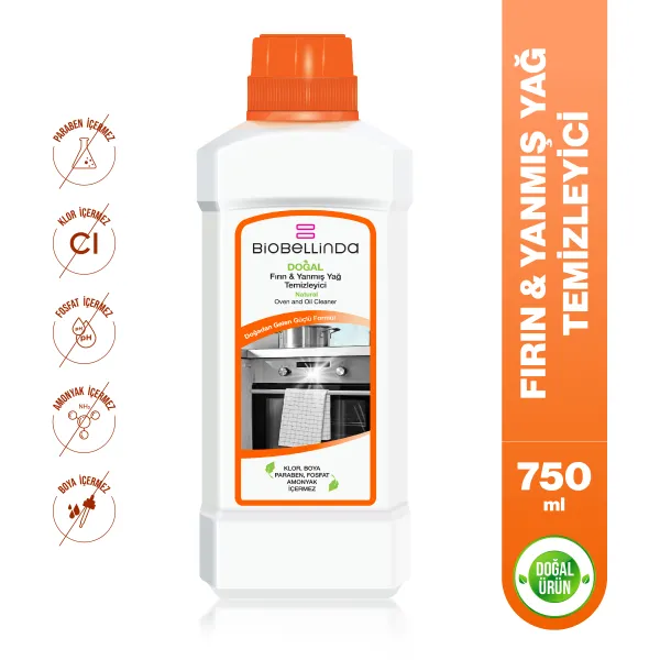 BİOBELLİNDA DOĞAL FIRIN VE YANMIŞ YAĞ TEMİZLEYİCİ 750 ML