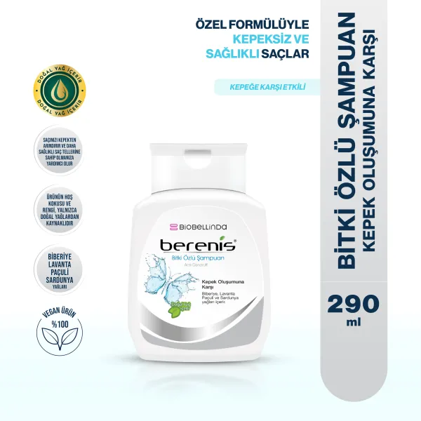 BERENİS BİTKİ ÖZLÜ ŞAMPUAN KEPEK OLUŞUMUNA KARŞI